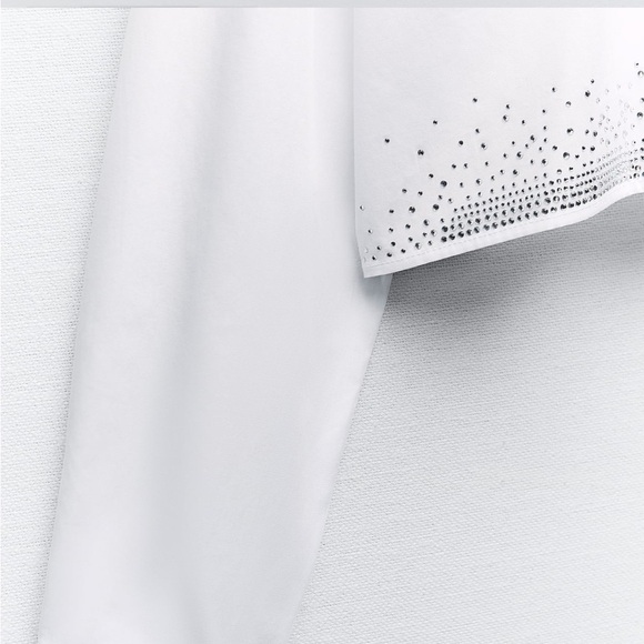 Zara Rhinestone Cropped Shirt - Picture 6 of 7